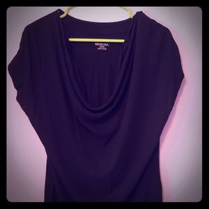 Swoop Neck Black Top